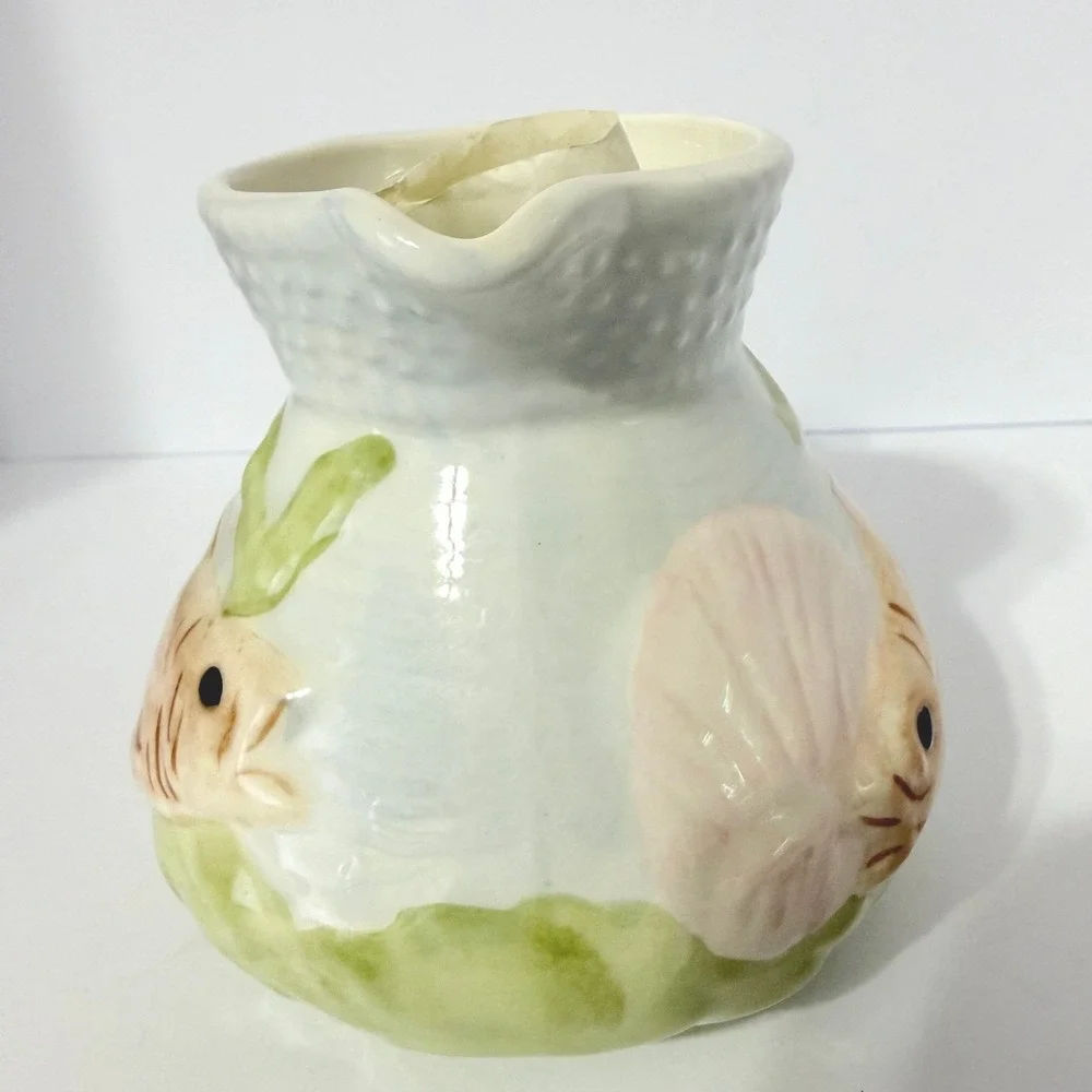 Shorter & Son Staffordshire England Hand Painted Fish Jug Ceramic Pitcher COA